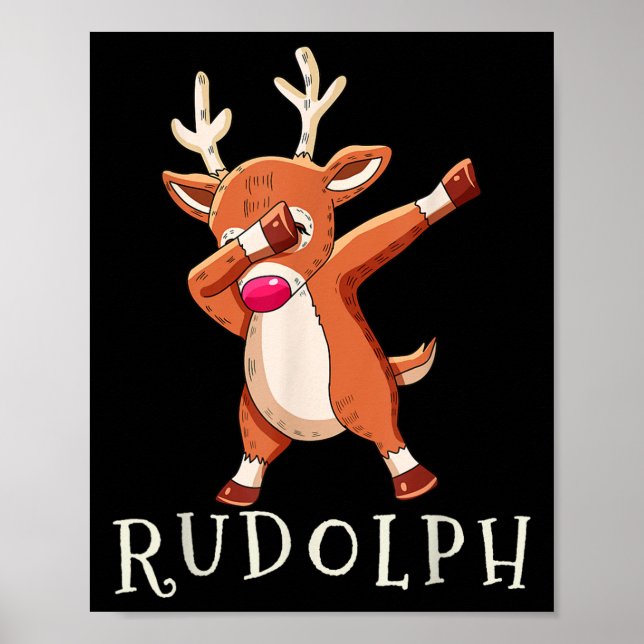Póster Rudolph Santas Reindeers Family Matching Outfit Ch (Frente)
