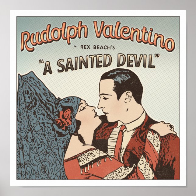 Póster Rudolph Valentino - Un diablo manchado (Frente)