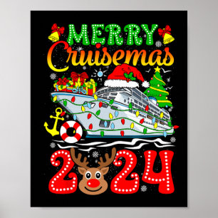 Póster Rudolph Xmas, Navidades de cruceros Merry Cruisema