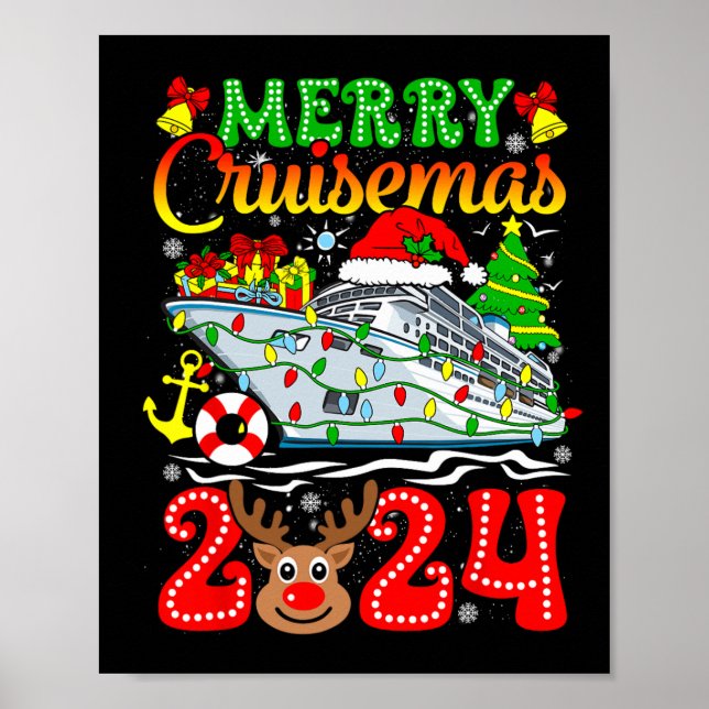 Póster Rudolph Xmas, Navidades de cruceros Merry Cruisema (Frente)