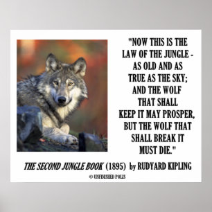 Póster Rudyard Kipling Law Of The Jungle Prosper Poster
