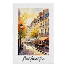 Póster Rue à Montmartre quartier de Paris