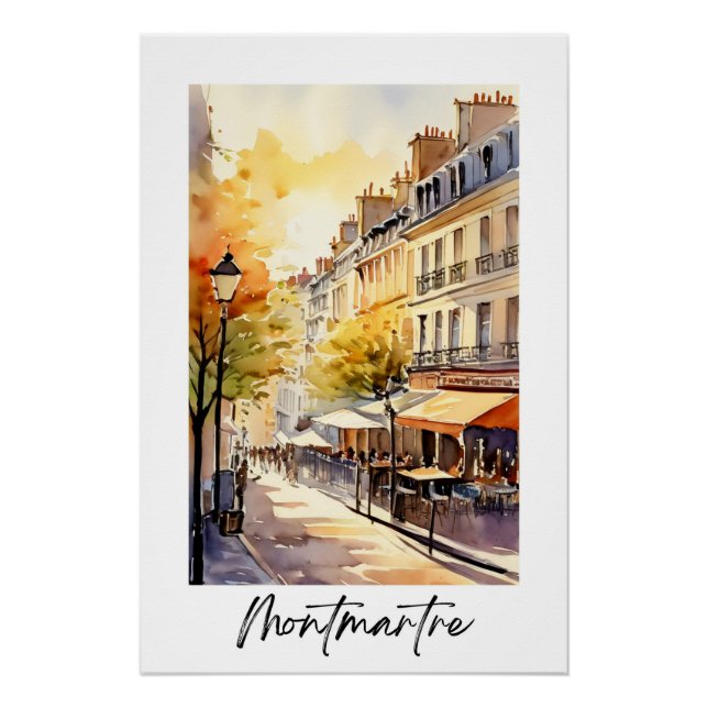 Póster Rue à Montmartre quartier de Paris (Anverso)