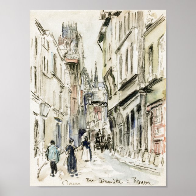 Póster Rue Damiette, Rouen (aproximadamente 1884) por Cam (Frente)