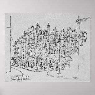 Póster Rue de Conde  Jardín de Luxemburgo, París