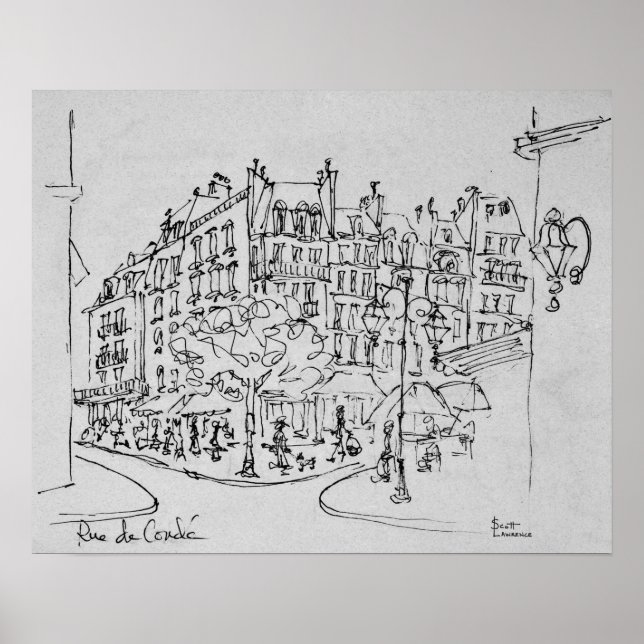 Póster Rue de Conde | Jardín de Luxemburgo, París (Frente)
