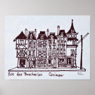 Póster Rue des Boucheries   Brittany, France