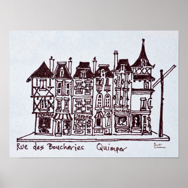 Póster Rue des Boucheries | Brittany, France (Frente)