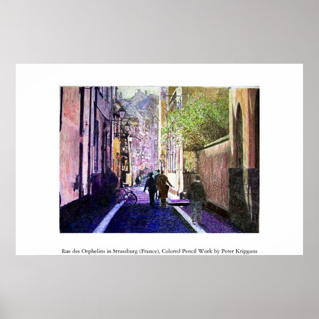 Póster Rue des Orphelins, Estrasburgo (Francia) (Frente)