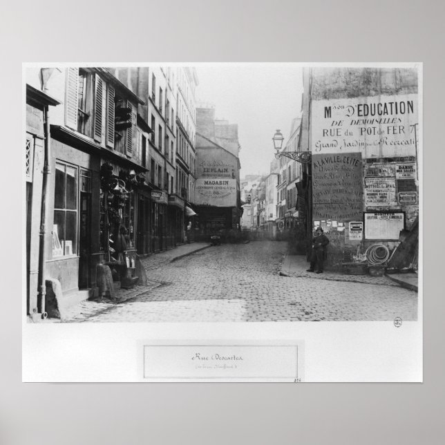 Póster Rue Descartes, de la calle Mouffetard, París (Frente)