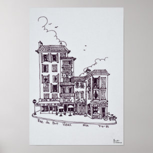 Póster Rue du Vieux Port in Old Nice   Nice, France