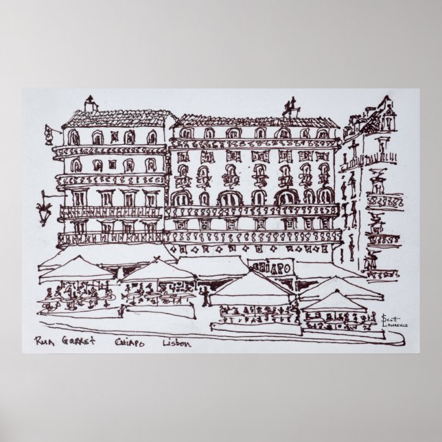 Póster rue Garrett, Chiado | Lisboa, Portugal (Frente)