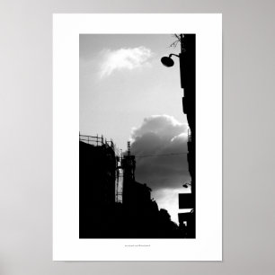 Póster Rue Gassendi París Poster de fotografía blanco neg