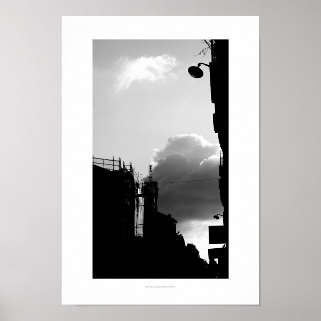 Póster Rue Gassendi París Poster de fotografía blanco neg (Frente)