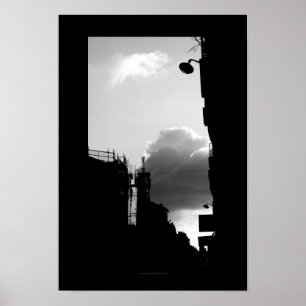 Póster Rue Gassendi París Poster de fotografía blanco neg