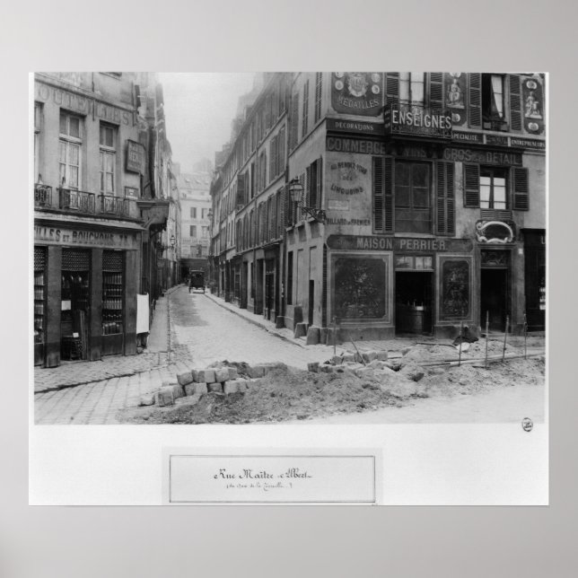 Póster Rue Maitre Albert Paris, 1858-78 (Frente)