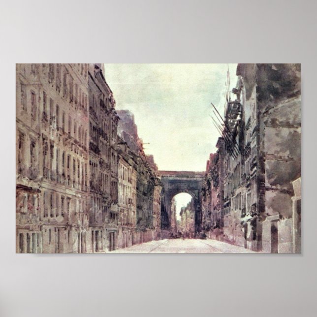 Póster Rue Saint-Denis En París, Por Girtin Thomas (Frente)