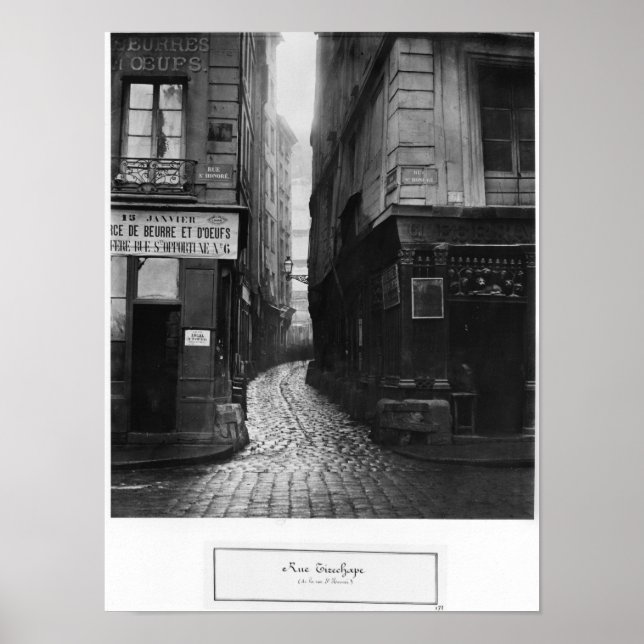 Póster Rue Tirechape, de la calle St. Honore, París (Frente)
