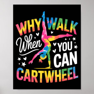 Póster Rueda de carro Gimnasta Niña Tie Dye Gimnasia Niña