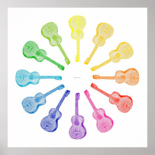 Póster Rueda de color de 12 Guitars