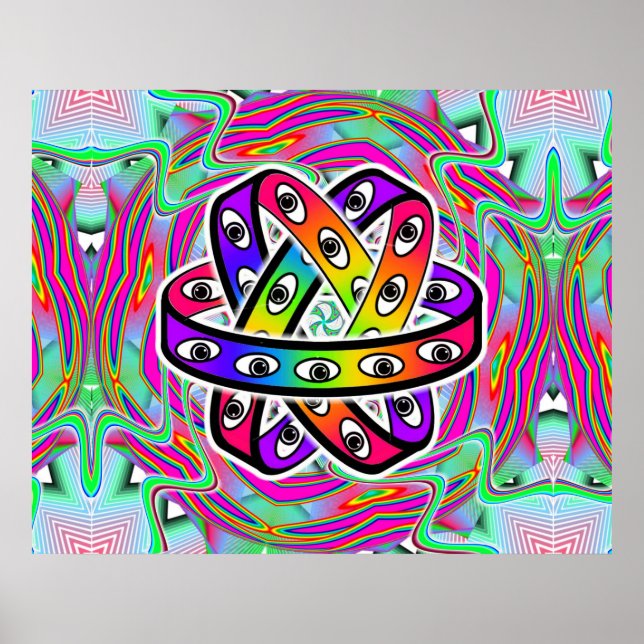 Póster Rueda de Ezequiel - Ojos y arcos de lluvia (Frente)