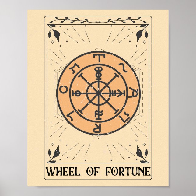 Póster Rueda de Fortune major arcana tarot (Frente)