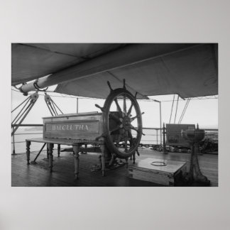 Póster Rueda de la dirección del barco de vela