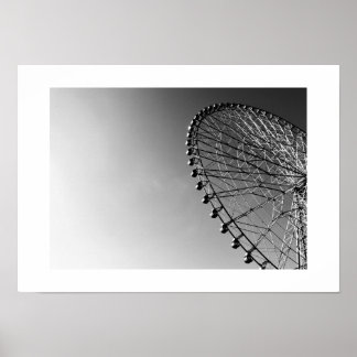 Póster Rueda de la fortuna en blanco y negro