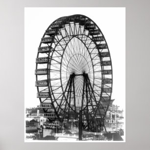 Póster Rueda de la fortuna en la Feria Mundial de Chicago