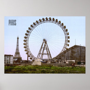Póster Rueda de la fortuna en París (1900)