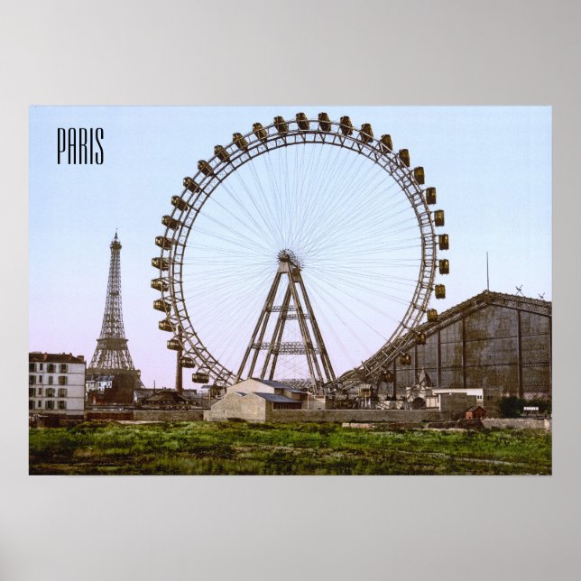 Póster Rueda de la fortuna en París (1900) (Frente)