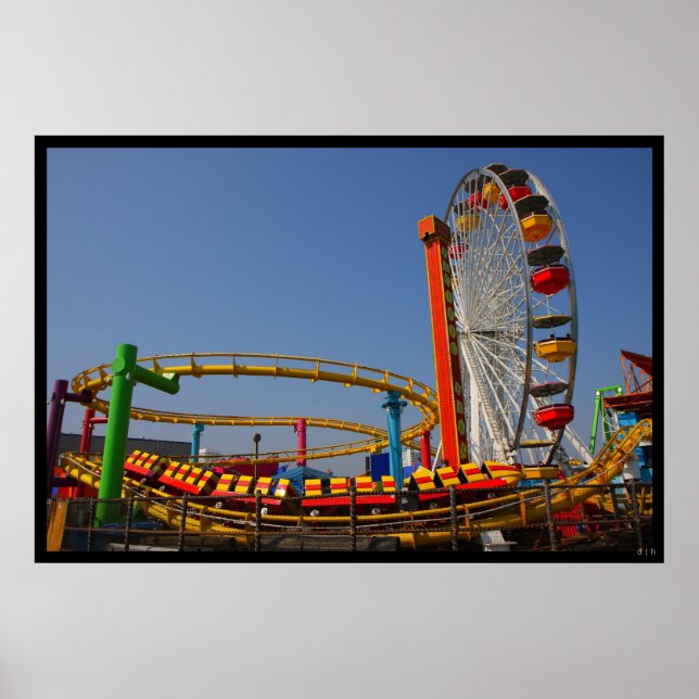 Póster Rueda de la fortuna y montaña rusa (Frente)