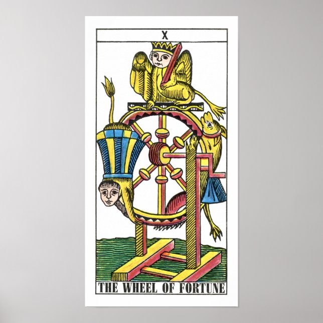 Póster Rueda de la tarjeta Tarot de Fortune (Frente)