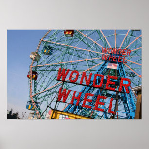 Póster Rueda de maravilla de Coney Island