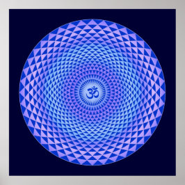 Póster Rueda de meditación de flores Purple Lotus