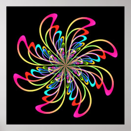 Póster rueda de pinza abstracta