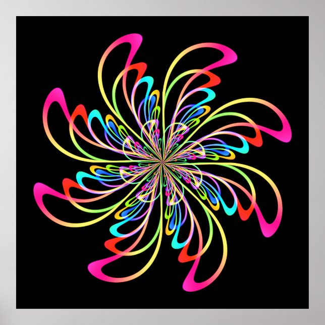 Póster rueda de pinza abstracta (Frente)