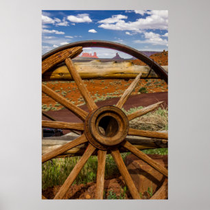 Póster Rueda de vagón de cerca, Arizona