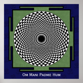 Póster Rueda dharma de meditación de Lotus