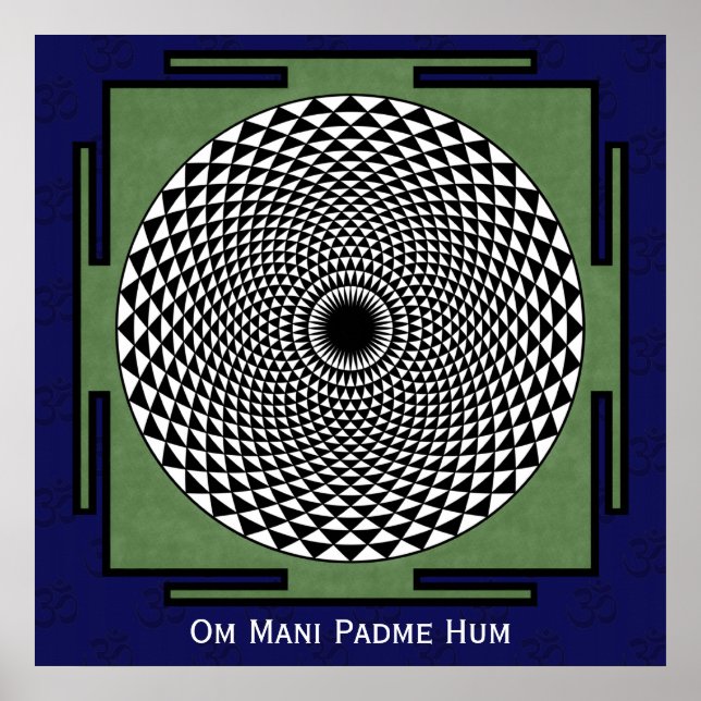 Póster Rueda dharma de meditación de Lotus (Frente)