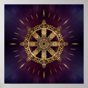 Póster Rueda Dharma - Dharmachakra