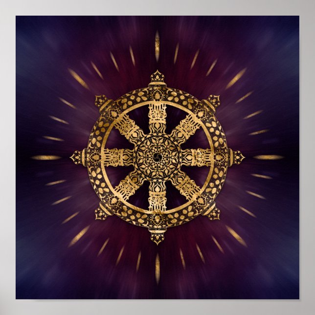 Póster Rueda Dharma - Dharmachakra (Frente)
