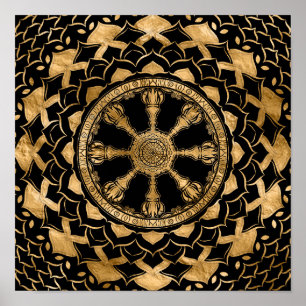 Póster Rueda Dharma - Dharmachakra