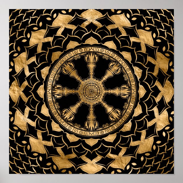 Póster Rueda Dharma - Dharmachakra (Frente)