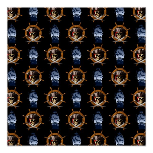 Póster Rueda Jolly Roger Pirate (Anverso)