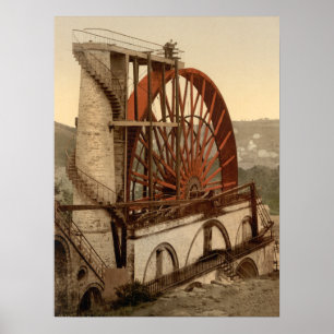 Póster Rueda, Laxey, Isla de Man, archivo impreso