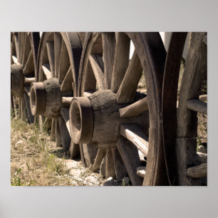 Póster Ruedas de Carro Sepia