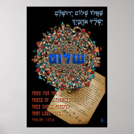 Póster Rueguen por la paz en Jerusalén
