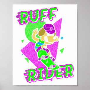 Póster Ruff Rider - Perro divertido y genial haciendo ska