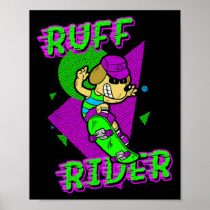 Póster Ruff Rider - Perro divertido y genial haciendo ska